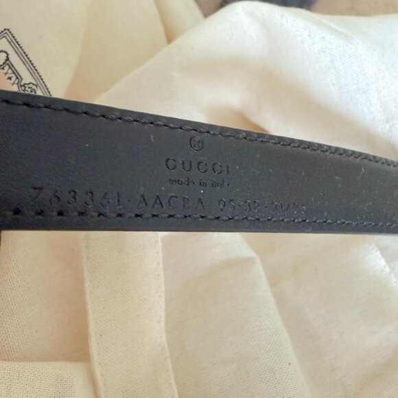 Gucci 763361 Slim Horsebit Black Patent Leather Thin Belt, 90, 95, 100 - Picture 4 of 14